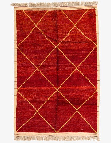 6' 1 x 9' 2 Hand Knotted Moroccan Wool Rug