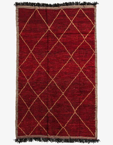 6' x 9' 9 Hand Knotted Moroccan Wool Rug