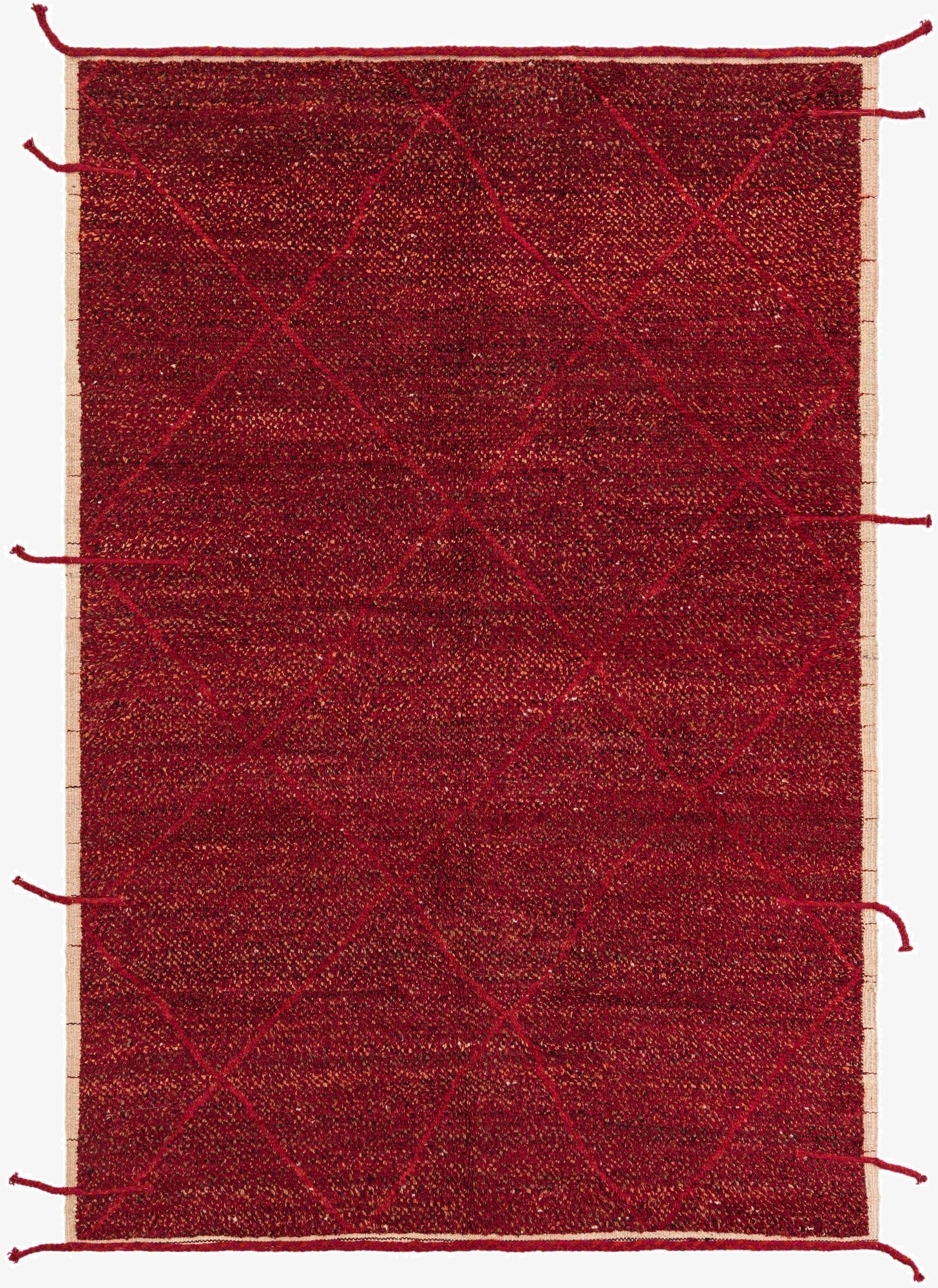 6' 2 x 9'  Hand Knotted Moroccan Wool Rug