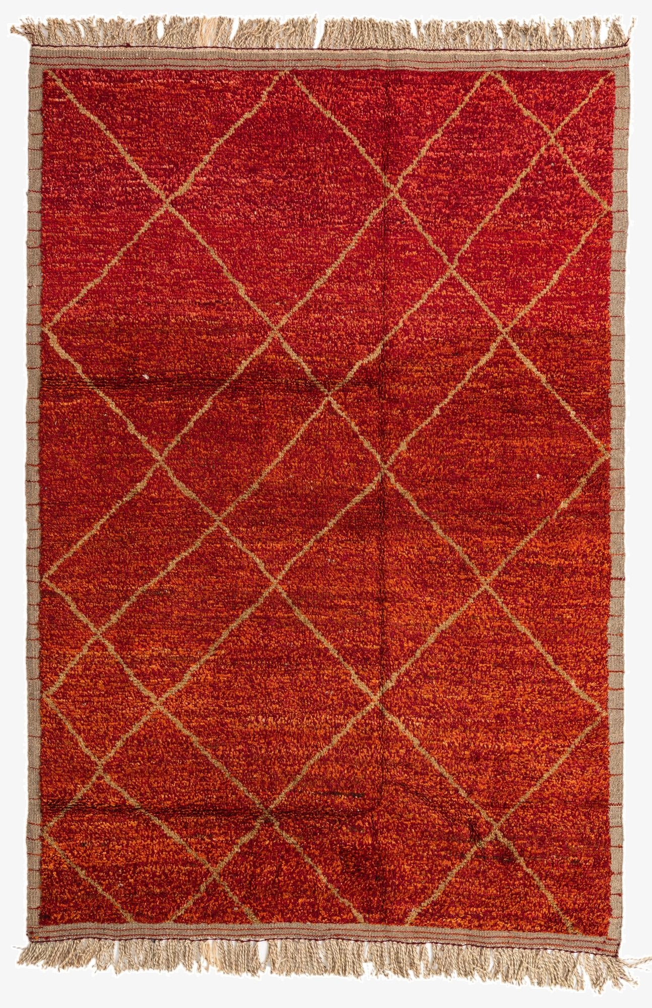 6' 2 x 9' 2  Hand Knotted Moroccan Wool Rug
