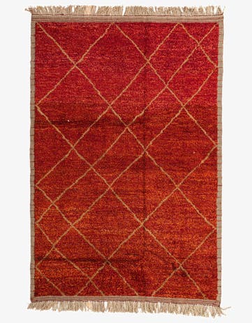 6' 2 x 9' 2 Hand Knotted Moroccan Wool Rug