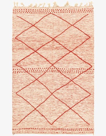 4' 11 x 8' 1 Hand Knotted Moroccan Wool Rug