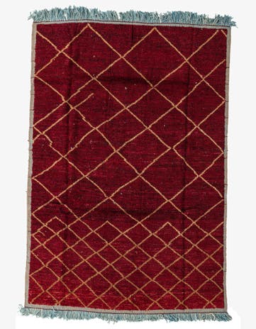 6' 4 x 9' 1 Hand Knotted Moroccan Wool Rug