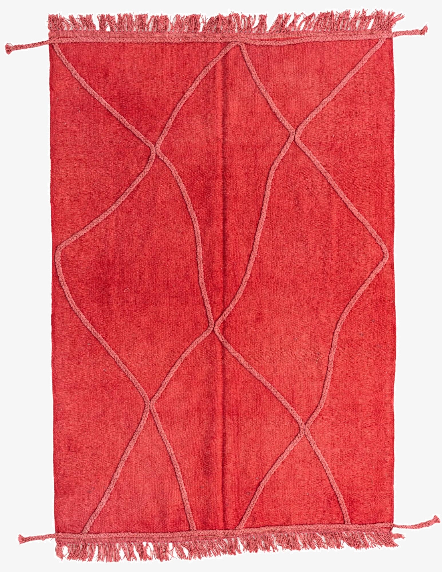 4' 2 x 6' 1  Hand Knotted Moroccan Wool Rug