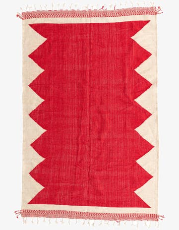 6' 6 x 10' Hand Knotted Moroccan Wool Rug