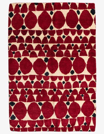 5' 7 x 8' 2 Hand Knotted Moroccan Wool Rug