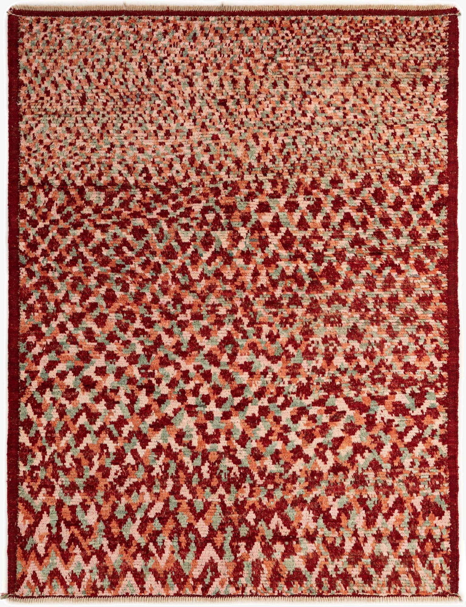 5' 11 x 7' 10  Hand Knotted Moroccan Wool Rug