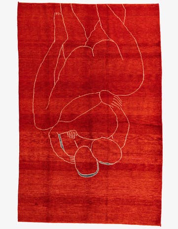 6' 8 x 10' 2 Hand Knotted Moroccan Wool Rug