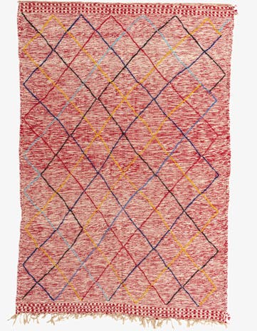 6' 5 x 9' 4 Hand Knotted Moroccan Wool Rug