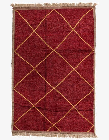 6' 2 x 9' 4 Hand Knotted Moroccan Wool Rug