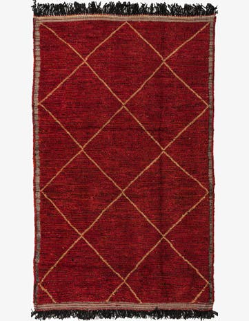 5' 2 x 8' 7 Hand Knotted Moroccan Wool Rug