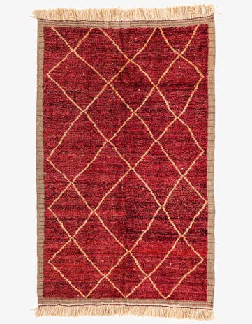 5' 4 x 8' 6 Hand Knotted Moroccan Wool Rug