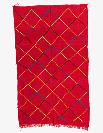 5' x 8' 2 Hand Knotted Moroccan Wool Rug