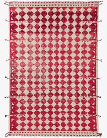 5' x 7' 4 Hand Knotted Moroccan Wool Rug