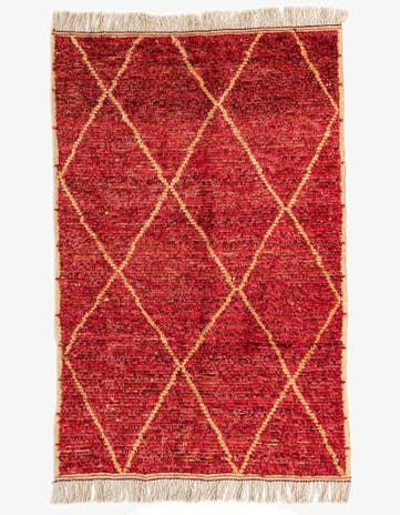 4' 1 x 6' 4 Hand Knotted Moroccan Wool Rug