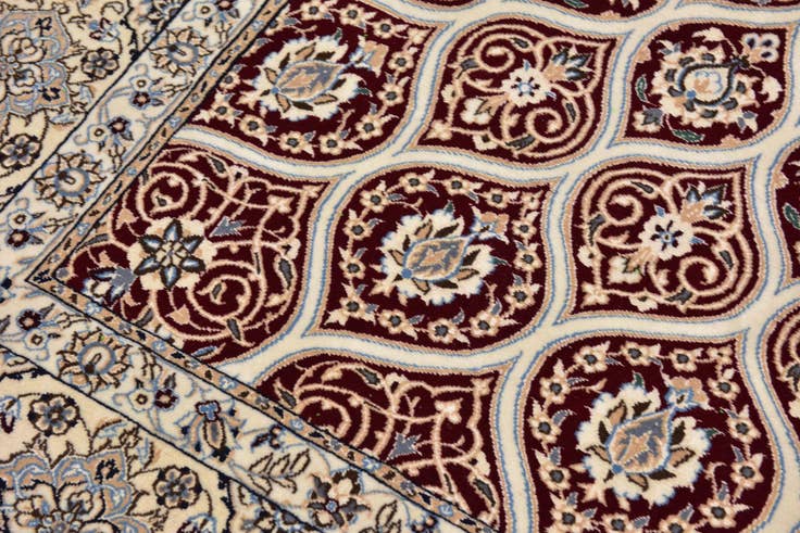 Detail image of 8' 2 x 11' 9 Hand Knotted Nain Persian Rug