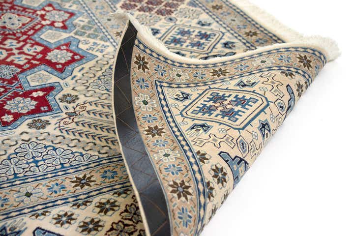 8' x 11' 4 Hand Knotted Nain Persian Rug
