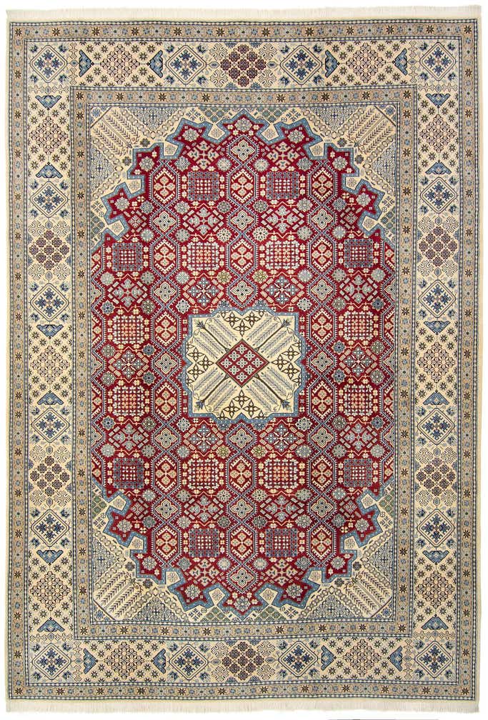 8' x 11' 4 Hand Knotted Nain Persian Rug