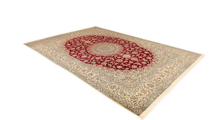 Detail image of 8' 2 x 11' 5 Hand Knotted Nain Persian Rug