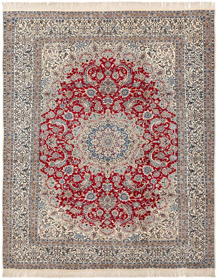 Detail image of 7' 1 x 10' 2 Hand Knotted Nain Rug