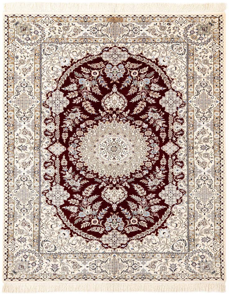 Detail image of 4' 11 x 7' 7 Hand Knotted Nain Rug