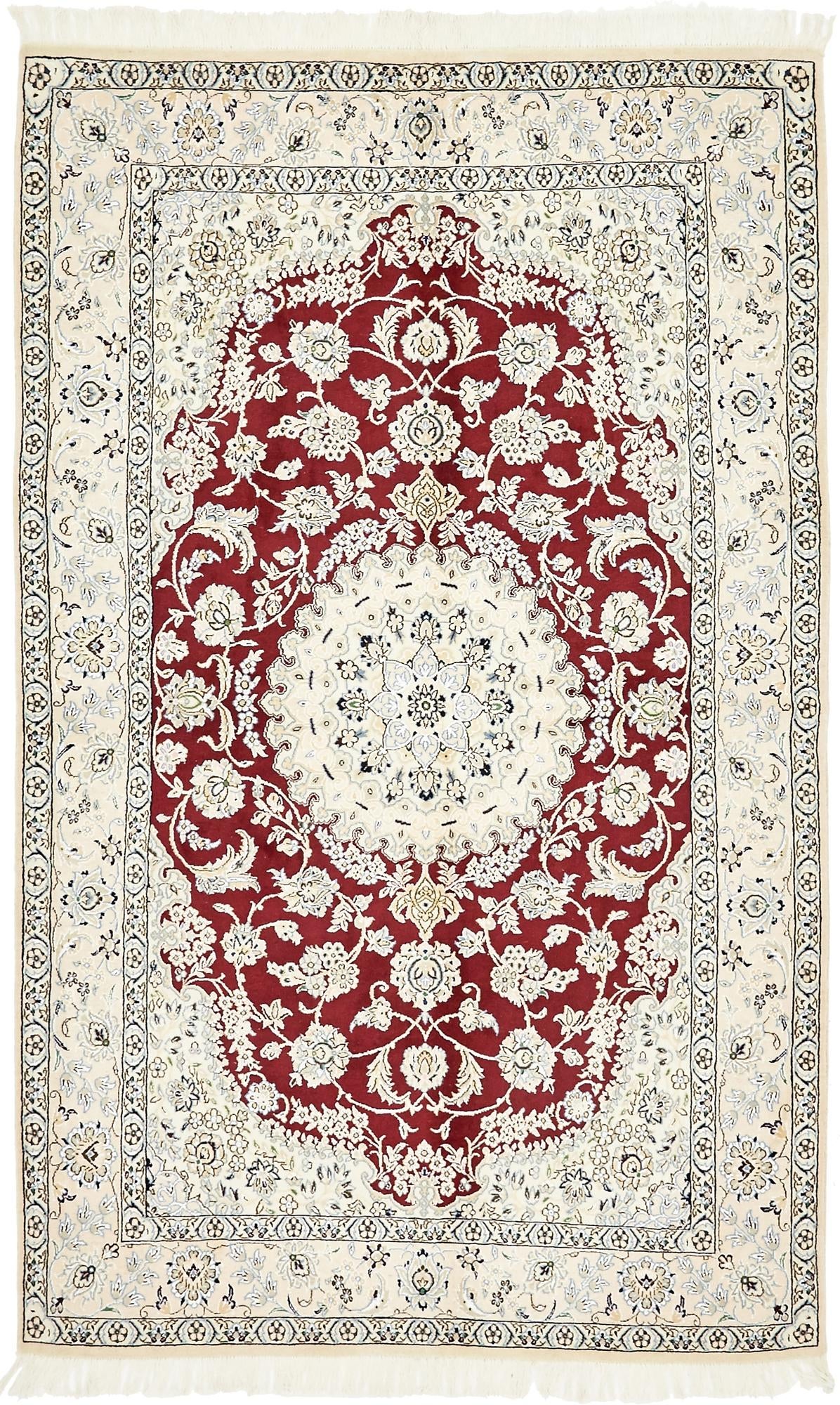 5' x 7' 11 Hand Knotted Nain Persian Rug