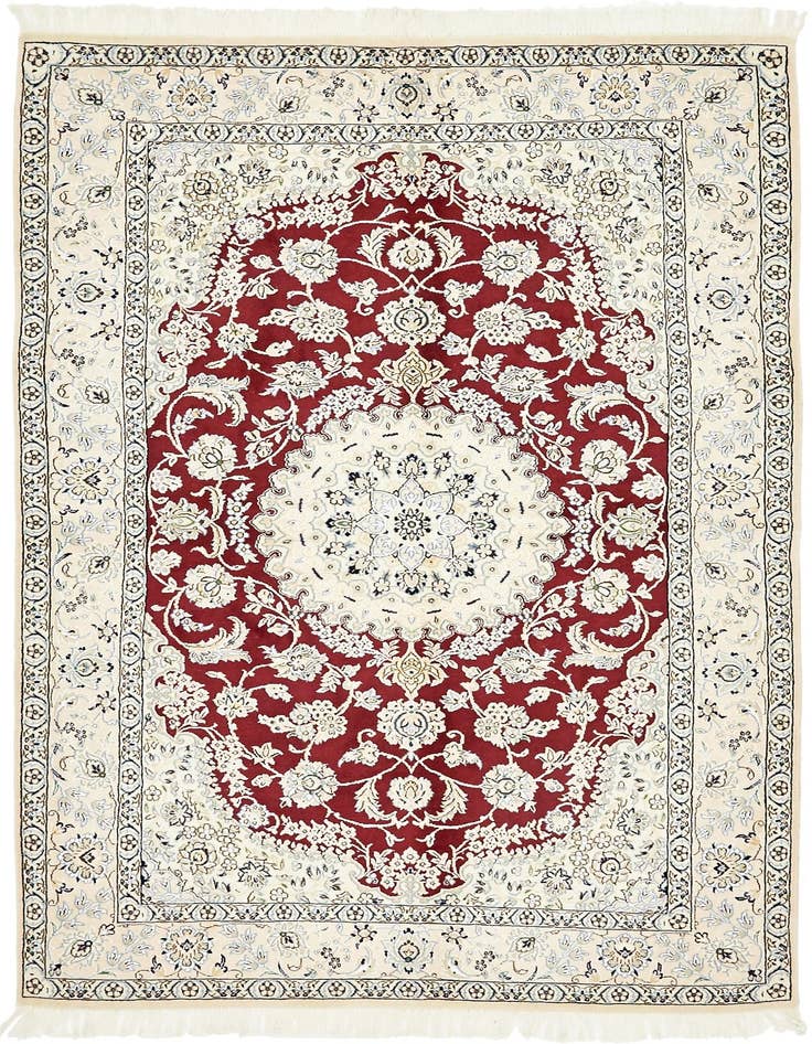 Detail image of 5' x 7' 11 Hand Knotted Nain Persian Rug