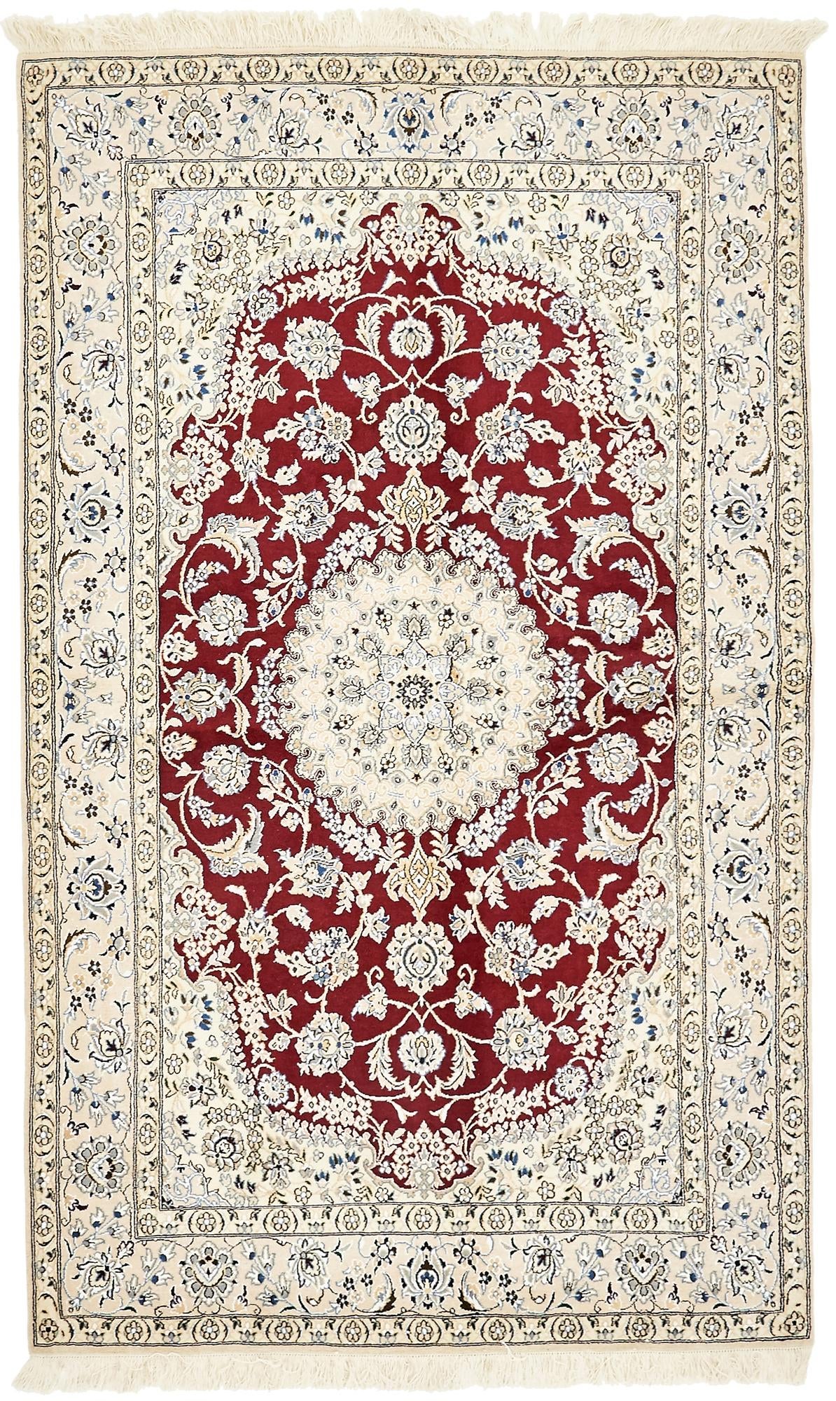 4' 10 x 8' Hand Knotted Nain Persian Rug