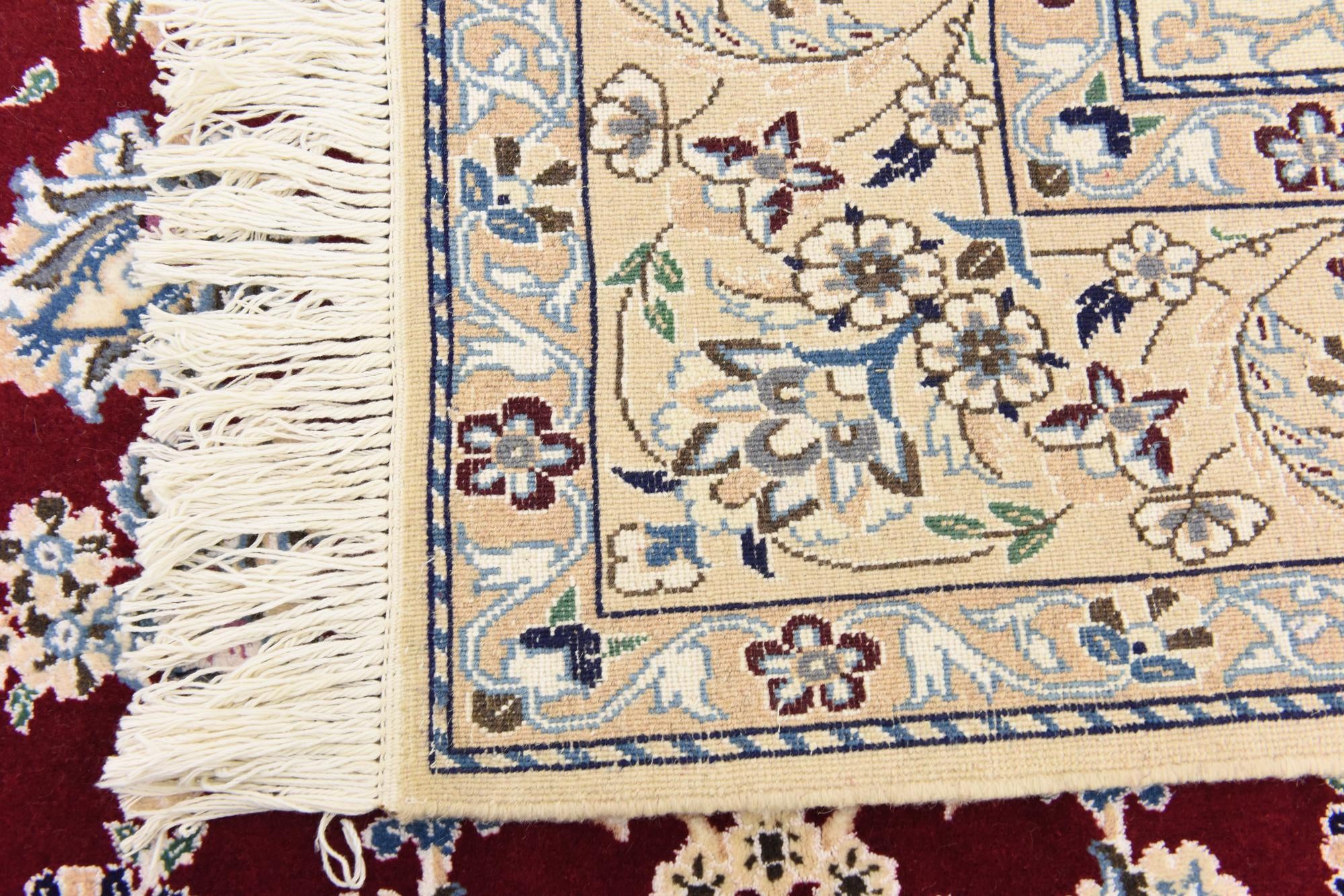 5' 1 x 8' 3 Hand Knotted Nain Persian Rug