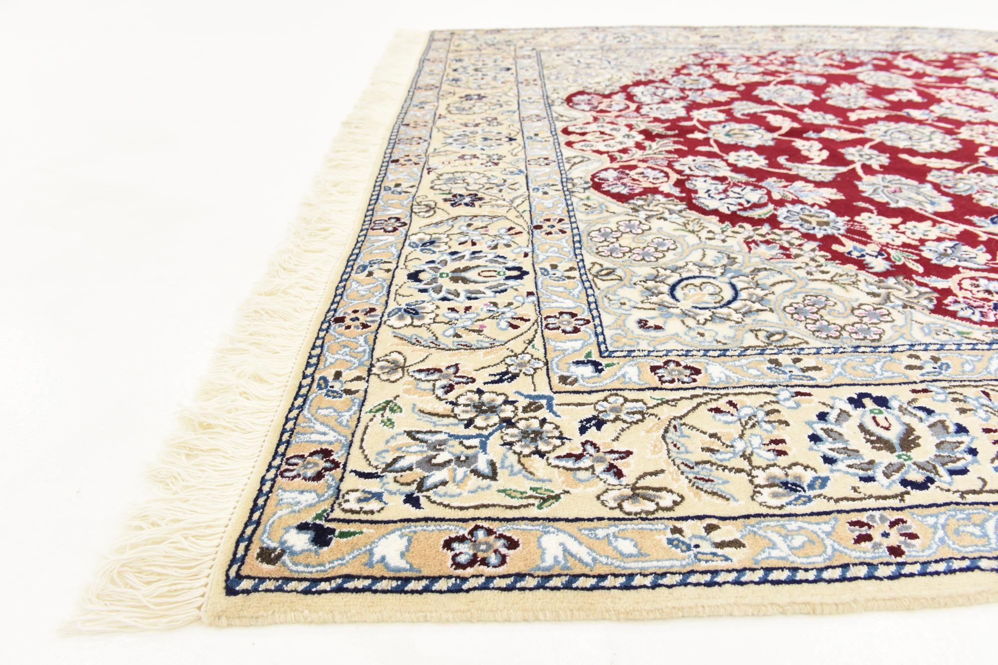 5' 1 x 8' 3 Hand Knotted Nain Persian Rug