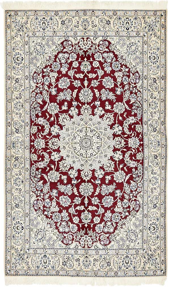 5' 1 x 8' 3 Hand Knotted Nain Persian Rug