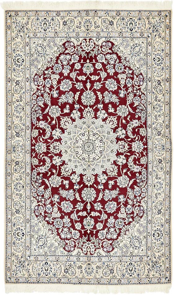 Detail image of 5' 1 x 8' 3 Hand Knotted Nain Persian Rug