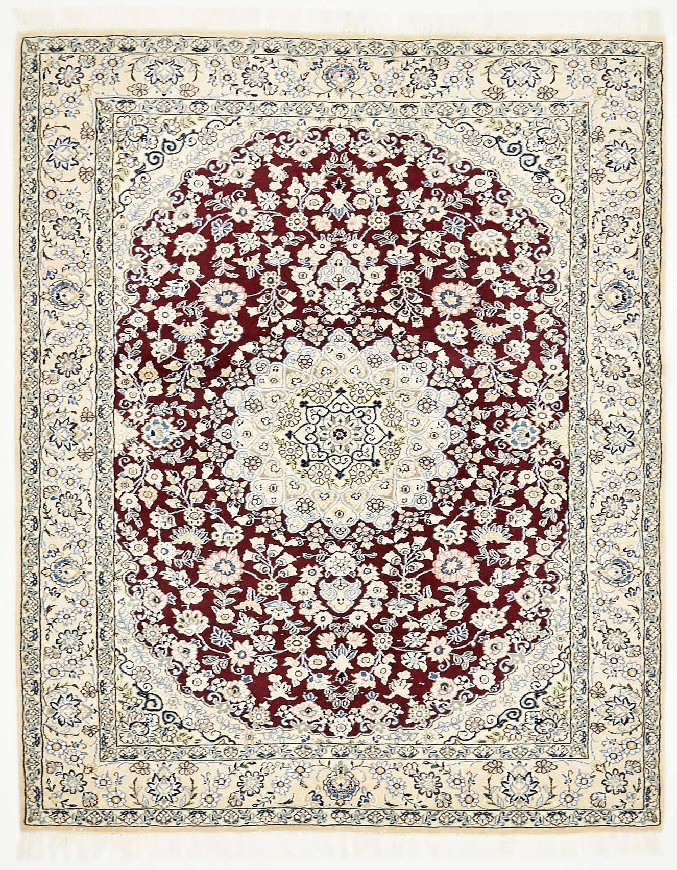 4' 10 x 6' 10 Hand Knotted Nain Persian Rug
