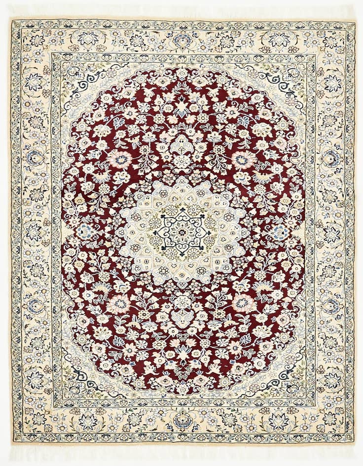 Detail image of 4' 10 x 6' 10 Hand Knotted Nain Persian Rug