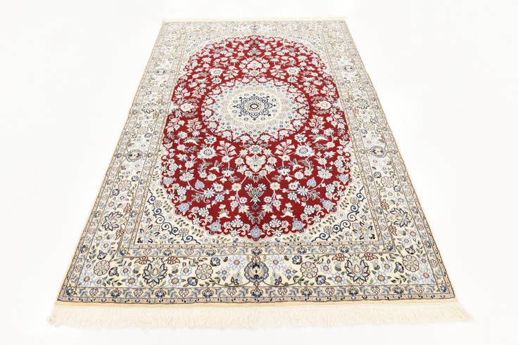 Detail image of 4' 11 x 8' Hand Knotted Nain Persian Rug