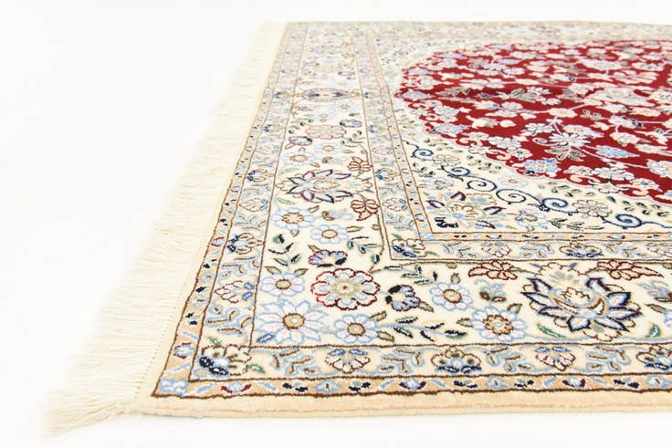 Detail image of 4' 11 x 8' Hand Knotted Nain Persian Rug