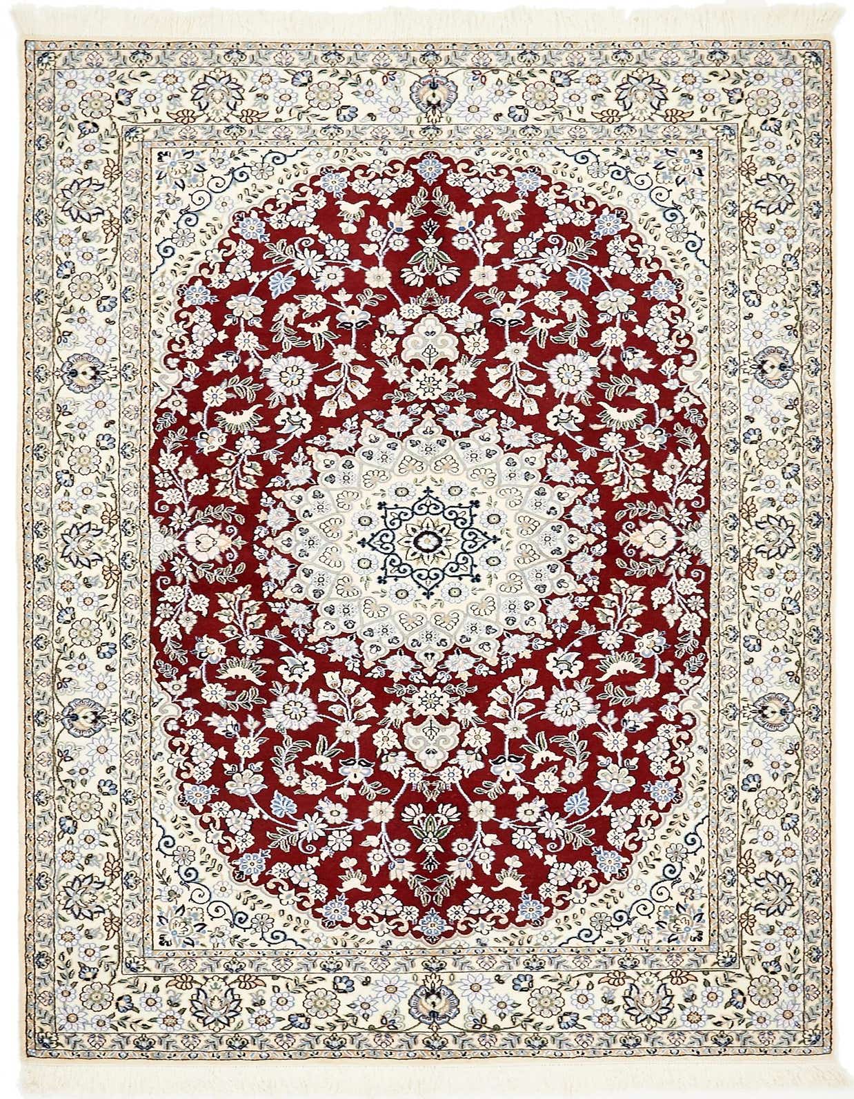 4' 11 x 8' Hand Knotted Nain Persian Rug