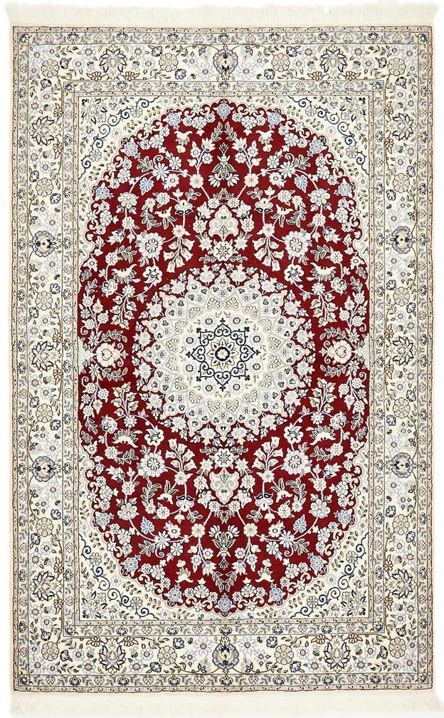 4' 11 x 8' Hand Knotted Nain Persian Rug
