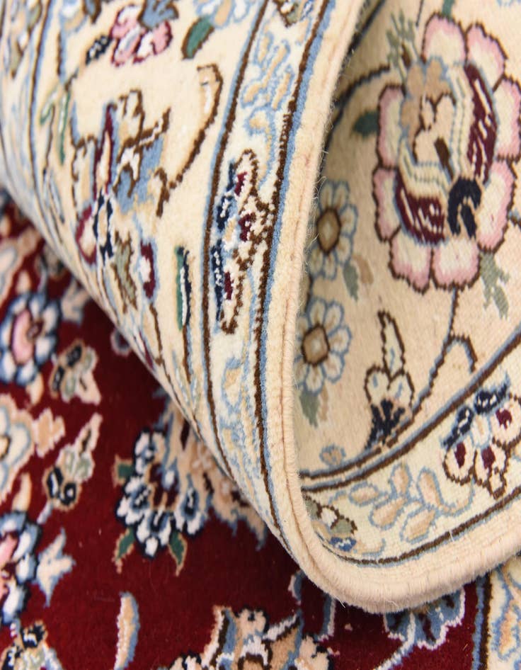 Detail image of 4' 10 x 8' Hand Knotted Nain Persian Rug