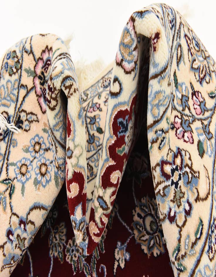 Detail image of 4' 10 x 8' Hand Knotted Nain Persian Rug