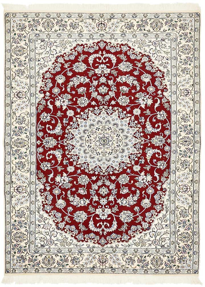 4' 10 x 8' Hand Knotted Nain Persian Rug