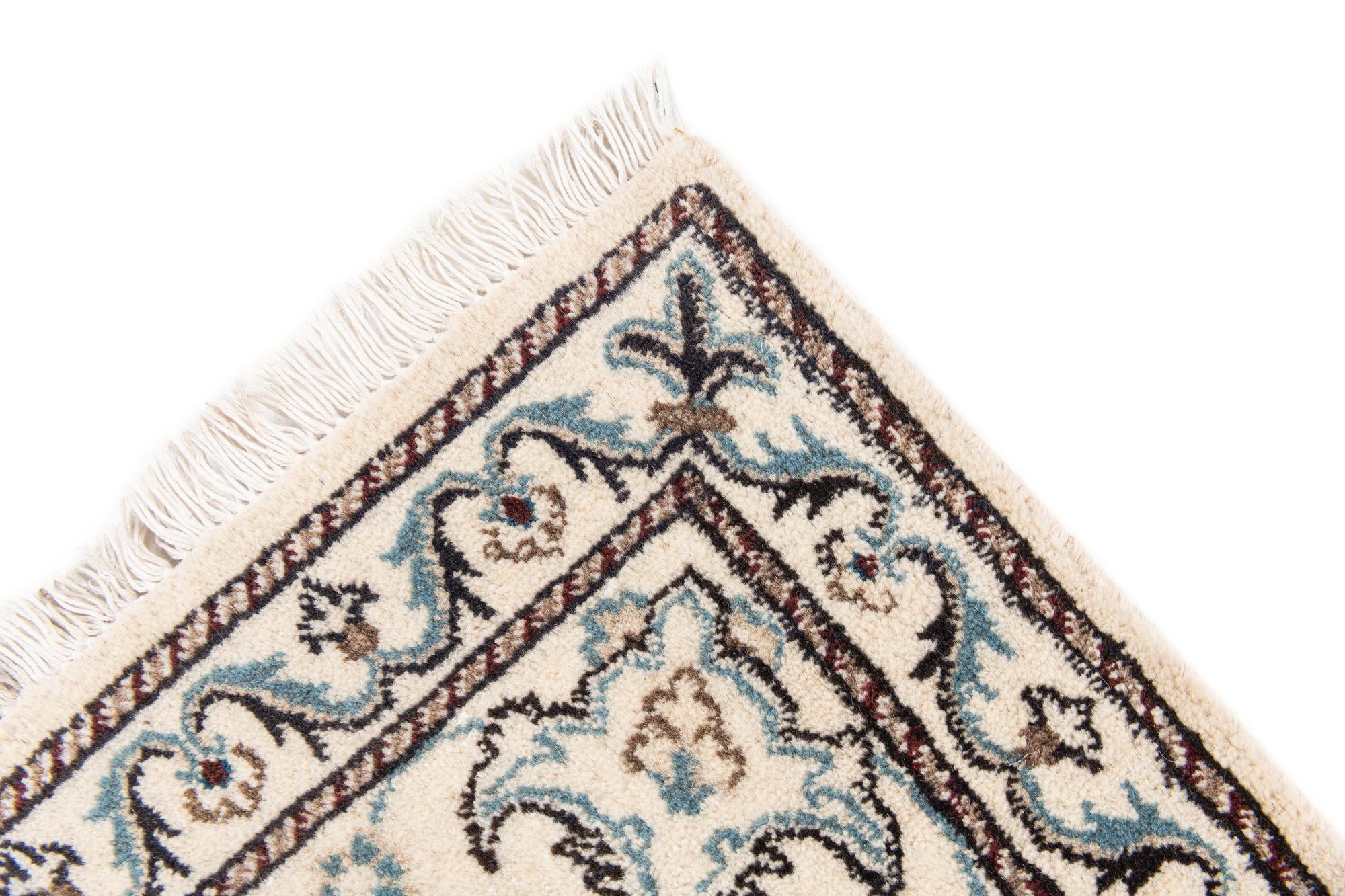 2' 10 x 4' 10 Hand Knotted Nain Persian Wool Rug