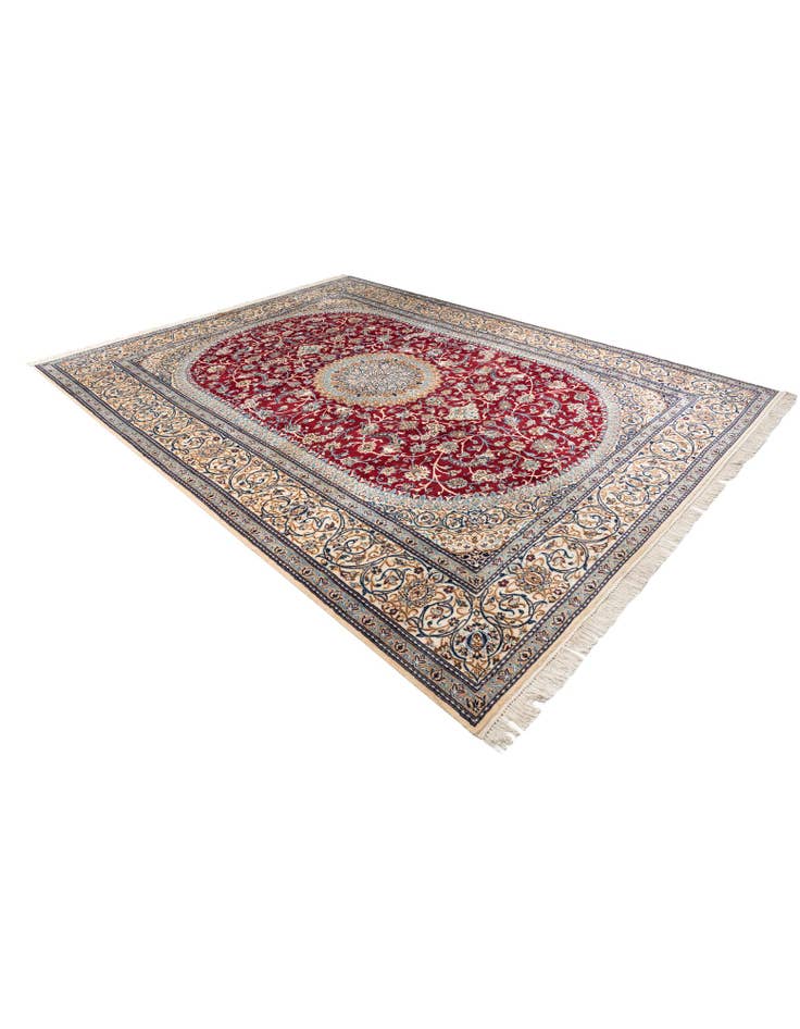 Detail image of 9' 7 x 13' Hand Knotted Nain Persian Rug