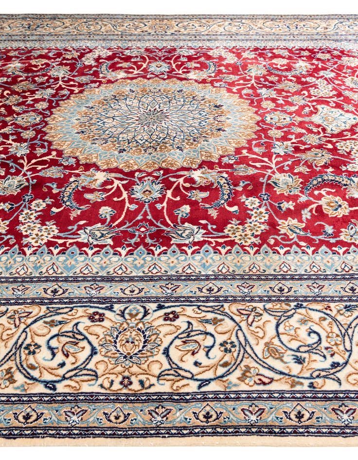 Detail image of 9' 7 x 13' Hand Knotted Nain Persian Rug