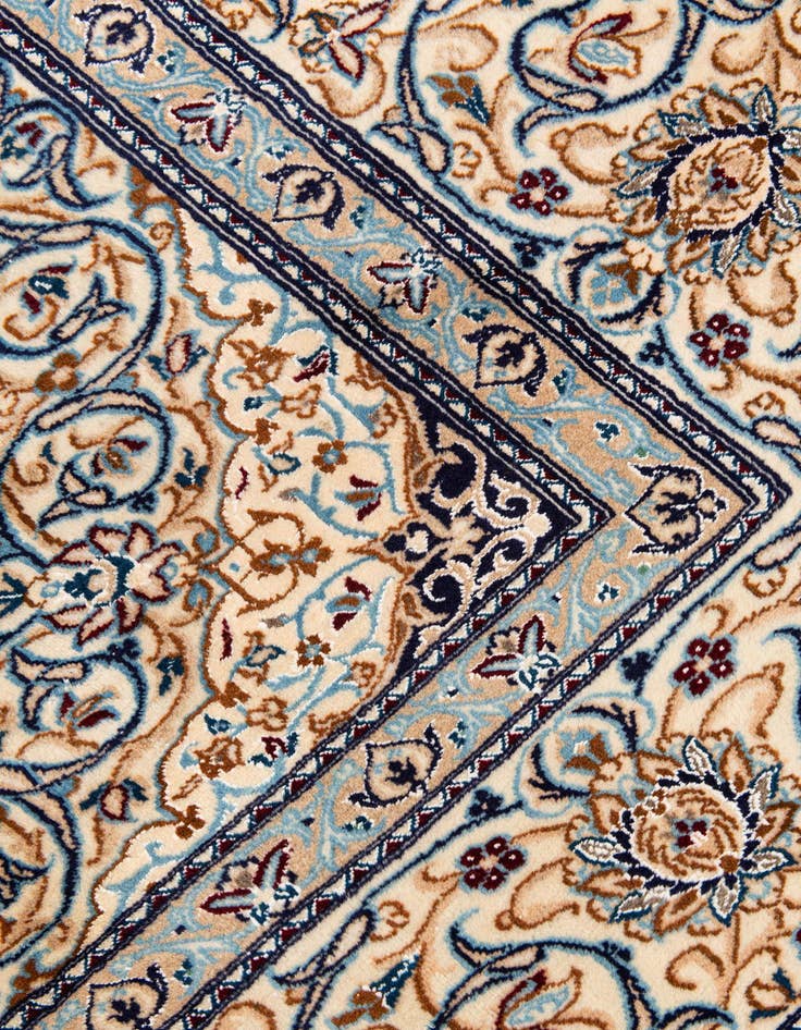 Detail image of 9' 7 x 13' Hand Knotted Nain Persian Rug