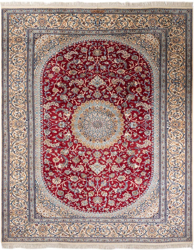 Detail image of 9' 7 x 13' Hand Knotted Nain Persian Rug