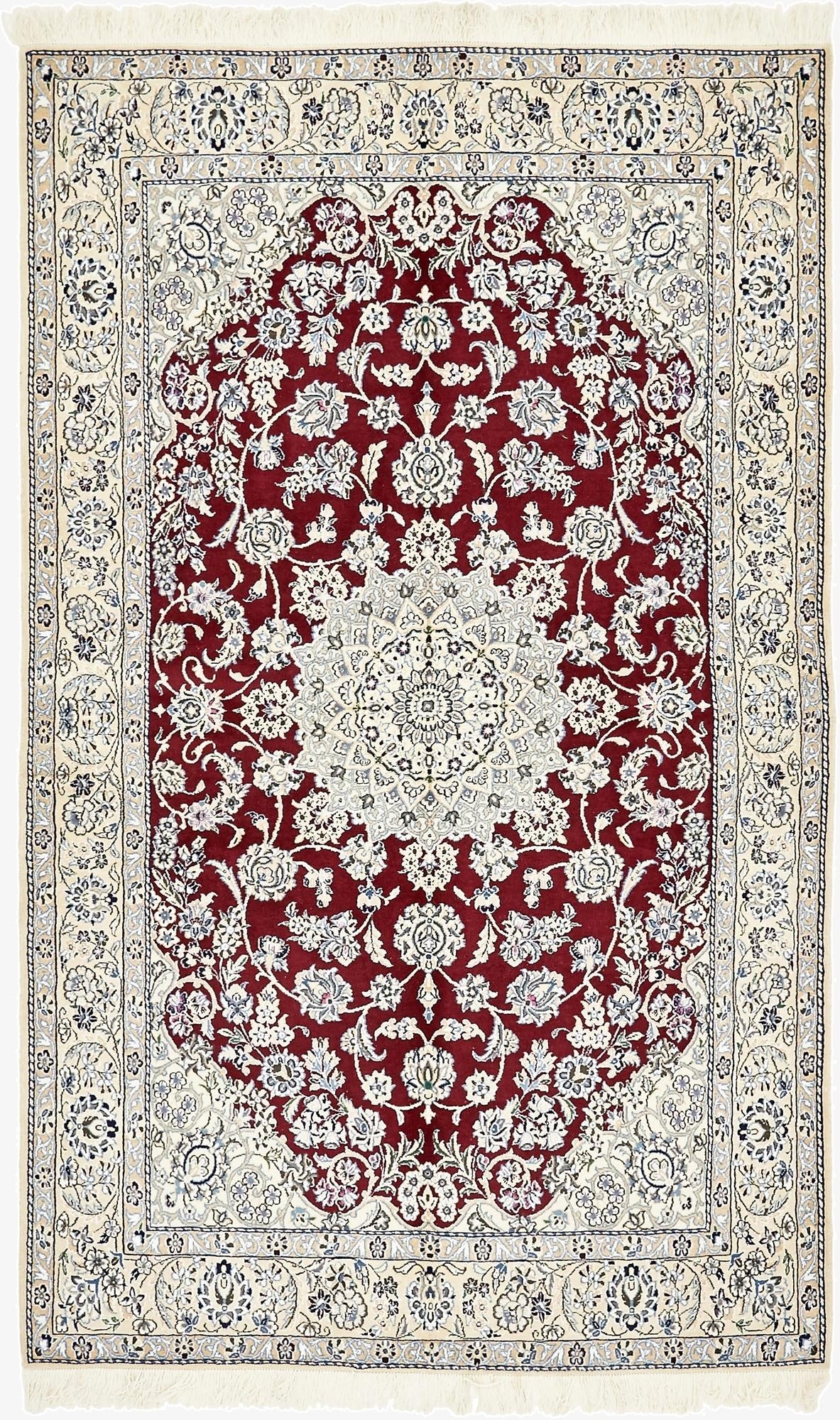 5' 1 x 8' 3  Hand Knotted Nain Persian Rug