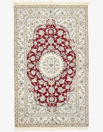 4' 10 x 8' Hand Knotted Nain Persian Rug
