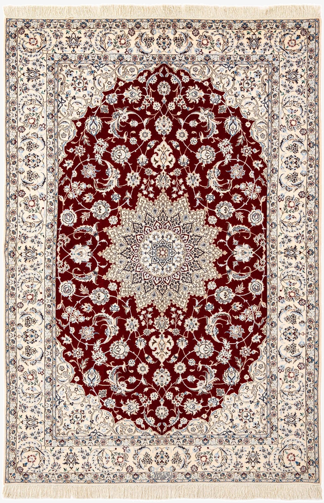 5' x 7' 5  Hand Knotted Nain Rug