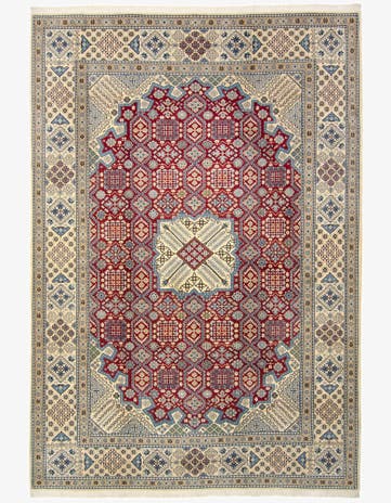 8' x 11' 4 Hand Knotted Nain Persian Rug